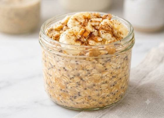 Peanut butter banana overnight oats