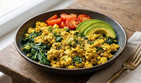 Fluffy tofu scramble